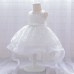 Elegant White Lace Flower Girl Dress with Bow AZ005WT