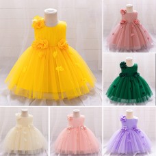 Charming Flower Decorated Party Dress for Girls