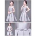 Stylish Gray Short Bridesmaid Dresses RU007