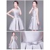 Stylish Gray Short Bridesmaid Dresses RU007