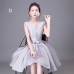 Stylish Gray Short Bridesmaid Dresses RU007