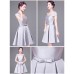 Stylish Gray Short Bridesmaid Dresses RU007