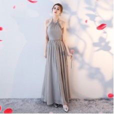 Halter - Neck Chiffon Bridesmaid Dress RU008