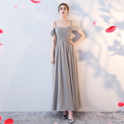 Chic Off - the - Shoulder Ruched Bridesmaid Dress