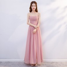 Elegant Strapless Chiffon Bridesmaid Dress