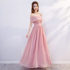 Elegant Strapless Long Bridesmaid Dress RU012