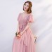 V-Neck Flutter-Sleeve Bridesmaid Dress RU013