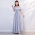 V-Neck Flutter-Sleeve Bridesmaid Dress RU013