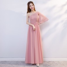 Elegant One Shoulder Long Bridesmaid Dress RU014