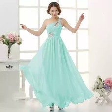 Azure Chiffon Long Bridesmaid Dress RU015AZ