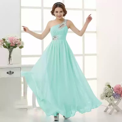 Azure Chiffon Long Bridesmaid Dress RU015AZ