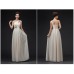 Champagne Chiffon Long Bridesmaid Dress RU015CH