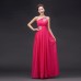 Fuchsia Chiffon Long Bridesmaid Dress RU015FU