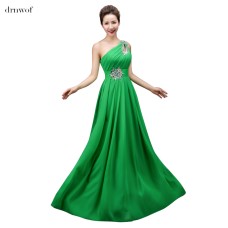 Green Chiffon Long Bridesmaid Dress RU015GN