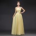 Light Yellow Chiffon Long Bridesmaid Dress RU015LY