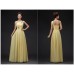 Light Yellow Chiffon Long Bridesmaid Dress RU015LY