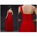 Red Chiffon Long Bridesmaid Dress RU015RD