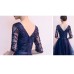 Half Sleeve Navy Blue Bridesmaid Dress VZ005