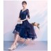 Half Sleeve Navy Blue Bridesmaid Dress VZ005