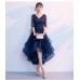 Half Sleeve Navy Blue Bridesmaid Dress VZ005