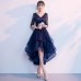 Half Sleeve Navy Blue Bridesmaid Dress VZ005