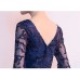 Half Sleeve Navy Blue Bridesmaid Dress VZ005