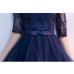 Half Sleeve Navy Blue Bridesmaid Dress VZ005