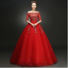 Half Sleeve Wedding Dress XN075RD