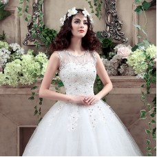 O-neck Sleeveless Wedding Dress XN080WT