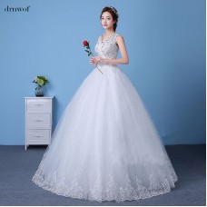 V-neck Sleeveless Wedding Dress XN091WT