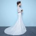 V-neck Half Sleeve Mermaid Wedding Dress XN092WT