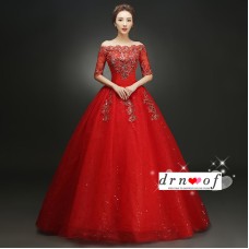 Off-the-Shoulder Wedding Dress XN095RD