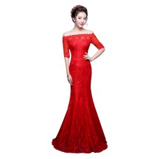 Short Sleeve Mermaid Wedding Dress XN096RD