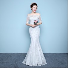 Short Sleeve Mermaid Wedding Dress XN096WT