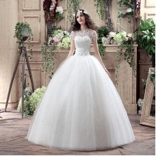 Elegant Illusion Neckline Wedding Dress XN106WT