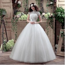 Exquisite High-Neck Lace Wedding Dress XN107WT
